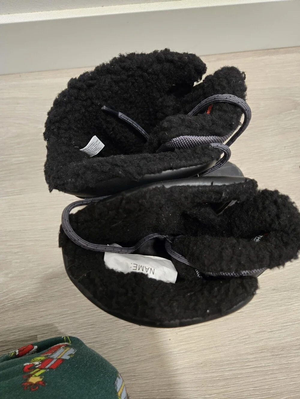 Kids Black Winter Boots with Faux Fur Lining